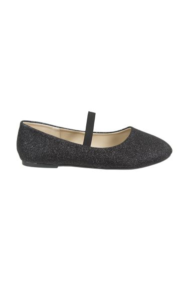 GLITTER BALLERINA SHOE - BLACK