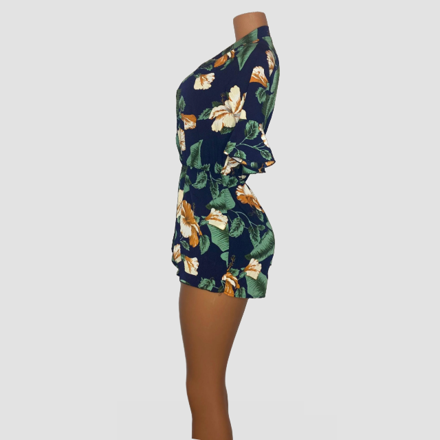 JYBE GREEN FLOWERED JUMPSUIT