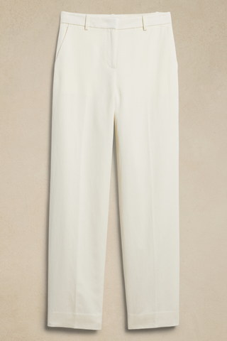 White Wide Leg Casual Trouser